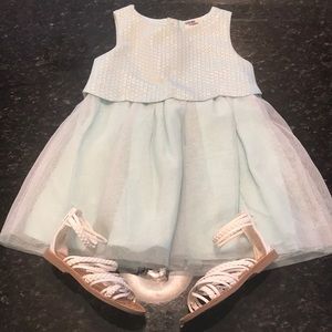 Girls mint green/gold dress Genuine Kids OshKosh
